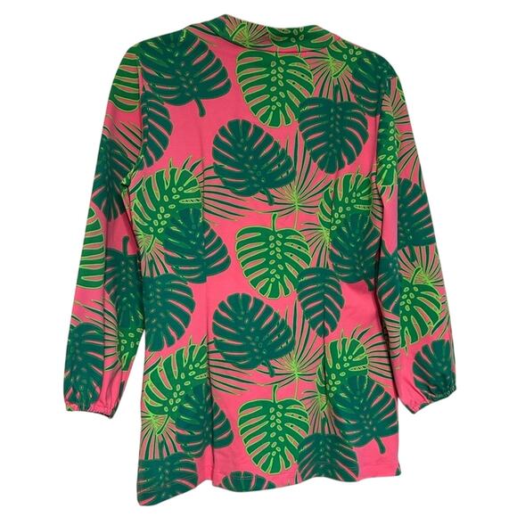 NWT Sailor-Sailor Tunic Palm Print SPF 50 3/4 sleeve Blouse Tropical Medium - Picture 2 of 7